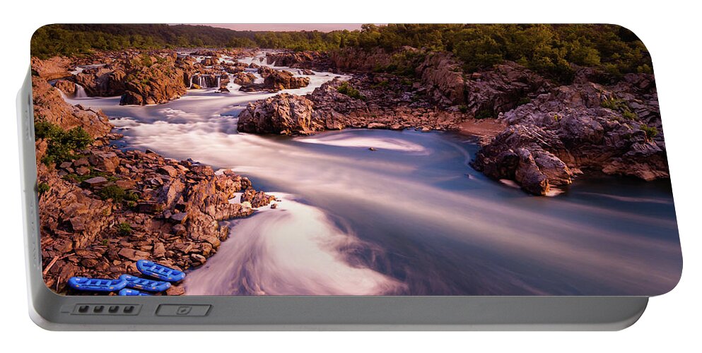 Great Falls Park Portable Battery Charger featuring the photograph Prelude to Rafting by Todd Henson