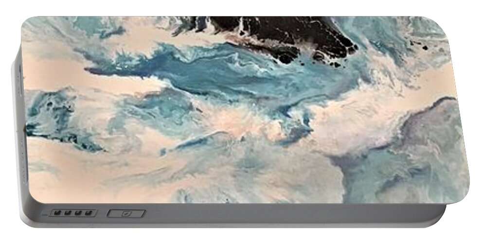 Abstract Portable Battery Charger featuring the painting Pristine by Soraya Silvestri