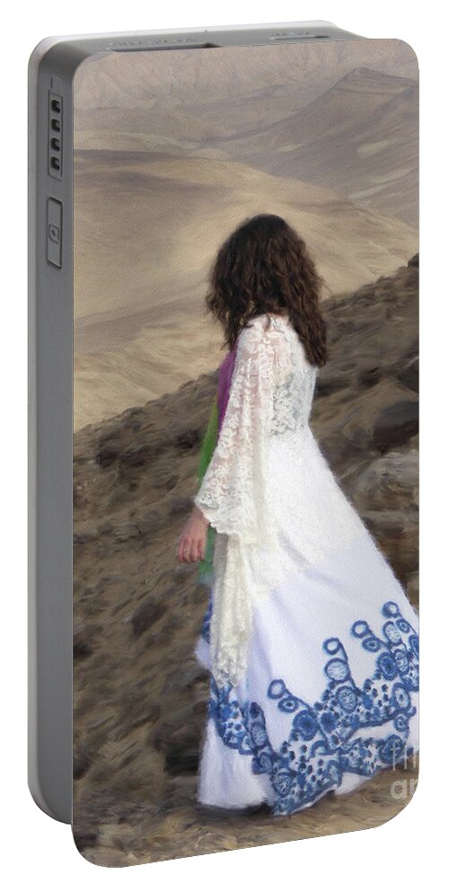 Prophetic Portable Battery Charger featuring the digital art Prophetess 2 by Constance Woods