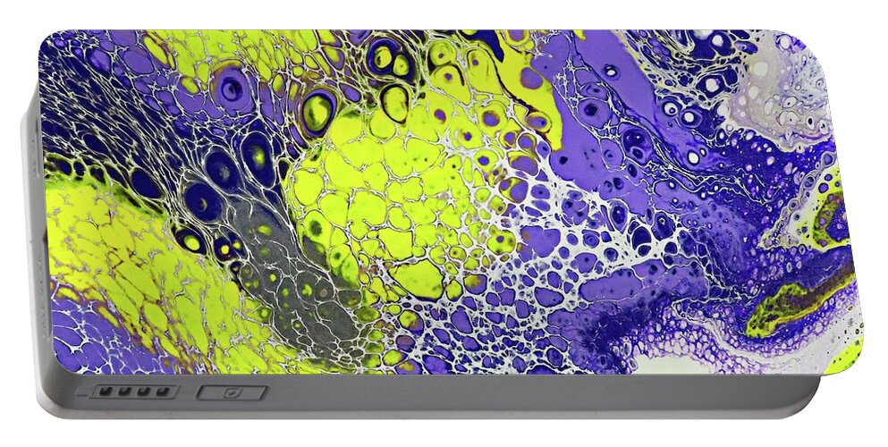 Abstract Painting Portable Battery Charger featuring the photograph Purple and Yellow by Steve DaPonte