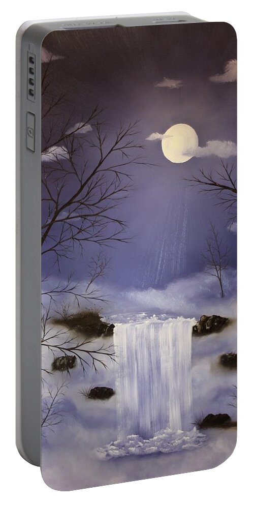 Purple Portable Battery Charger featuring the painting Purple Serenity by Berlynn