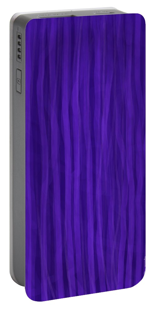 Purple Stripes From Purple Happiness Collection Portable Battery Charger featuring the digital art Purple Stripes by Annette M Stevenson