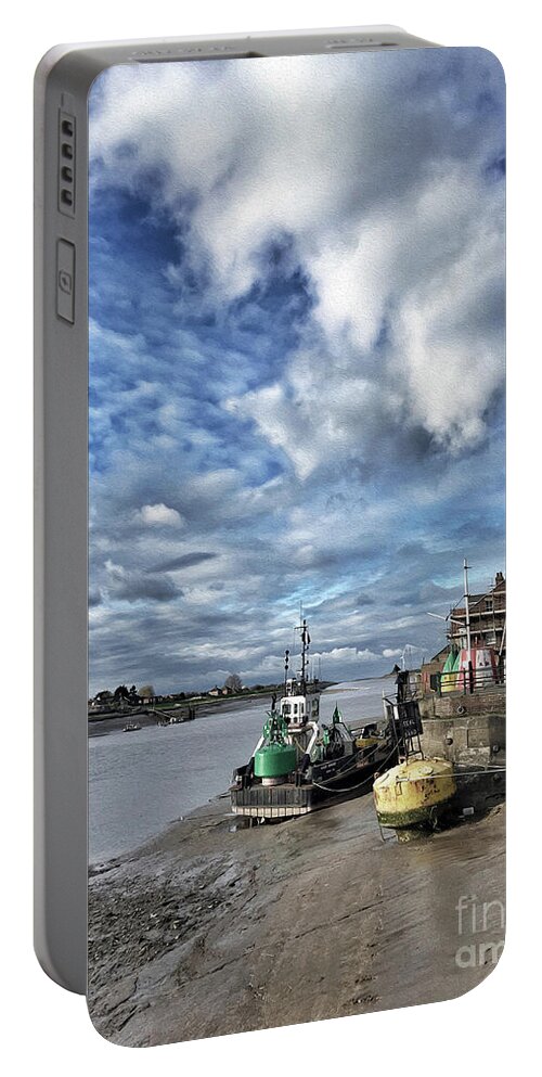 Kings Lynn Portable Battery Charger featuring the painting Quayside, King's Lynn by John Edwards