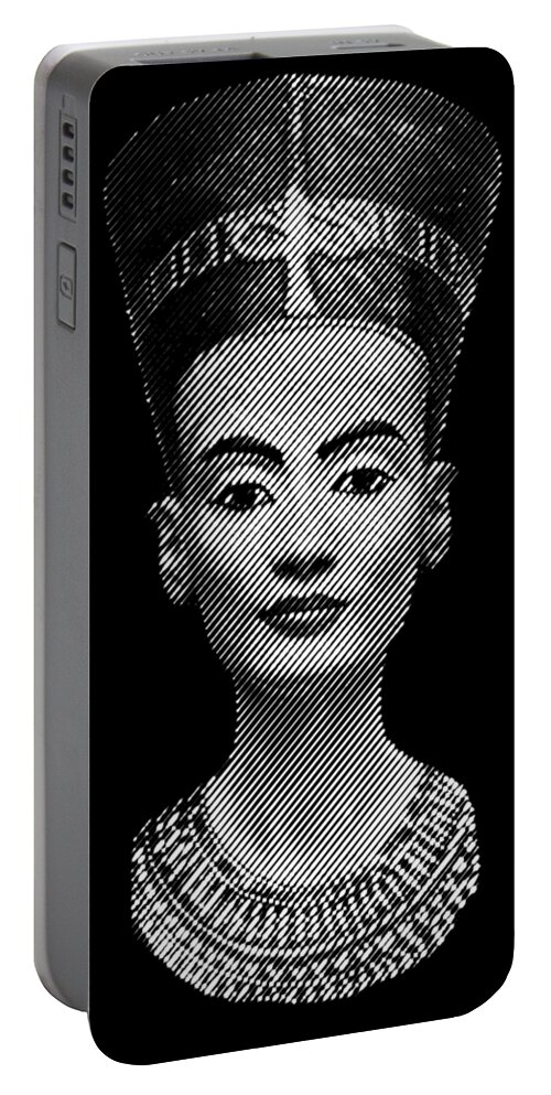 Nefertiti Portable Battery Charger featuring the digital art queen Nefertiti by Cu Biz