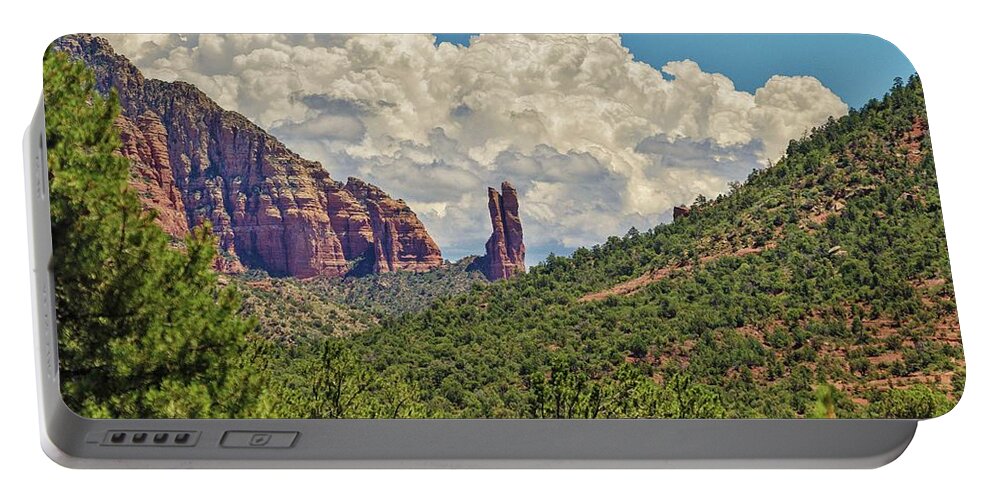 Arizona Portable Battery Charger featuring the photograph Rabbit Ears Butte by Marisa Geraghty Photography