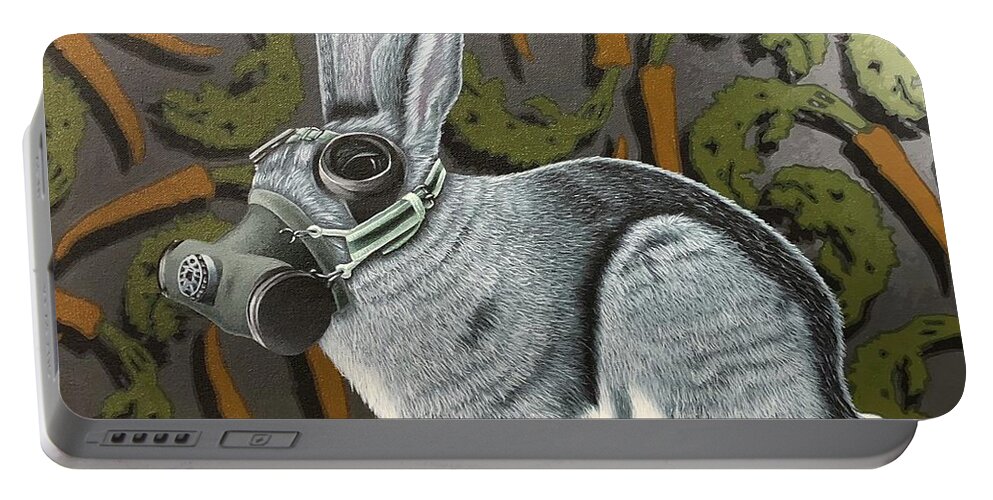 Portable Battery Charger featuring the painting Rabbit_Own by Stephen Hall