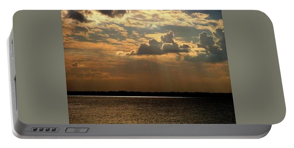 Florida Portable Battery Charger featuring the photograph Rain in the Distance by Lindsey Floyd