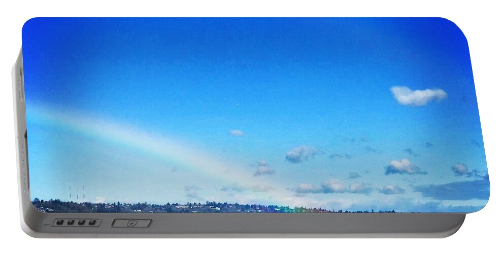 Rainbow Portable Battery Charger featuring the photograph Rainbow in Blue by Suzanne Lorenz