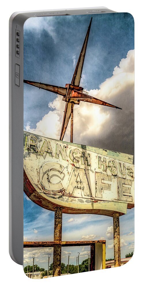 © 2018 Lou Novick All Rights Reserved Portable Battery Charger featuring the photograph Ranch House Cafe by Lou Novick
