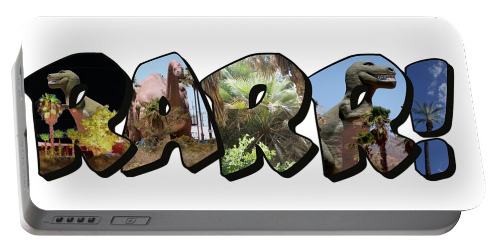 Large Letter Portable Battery Charger featuring the photograph RARR Big Letter Dinosaurs by Colleen Cornelius