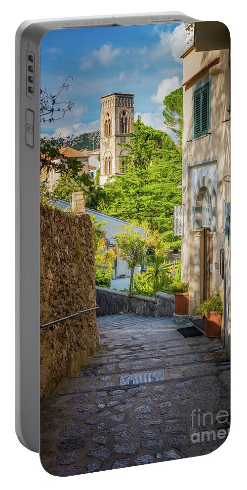 Amalfi Portable Battery Charger featuring the photograph Ravello Street by Inge Johnsson