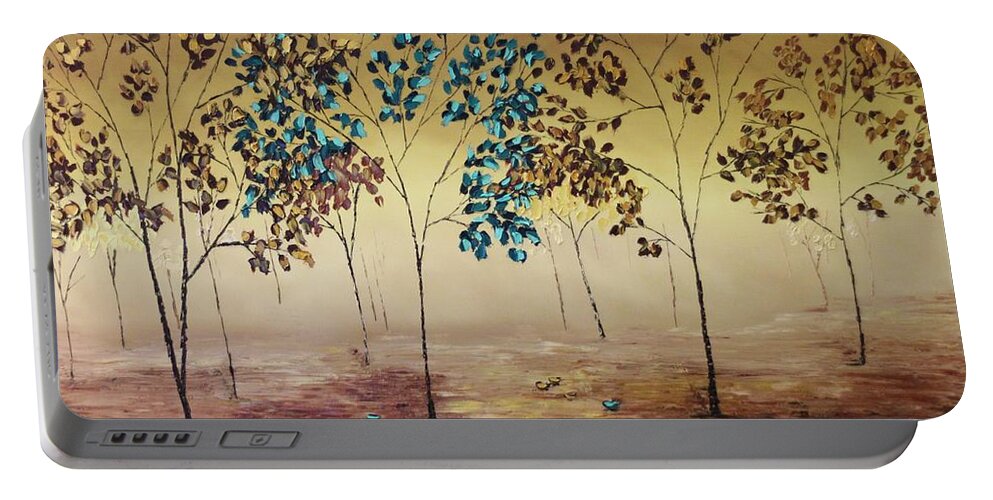 Landscape Portable Battery Charger featuring the painting Rebel by Berlynn