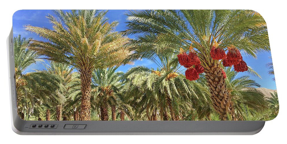 Date Palm. Dates Portable Battery Charger featuring the photograph Red Hot Date by J Marielle