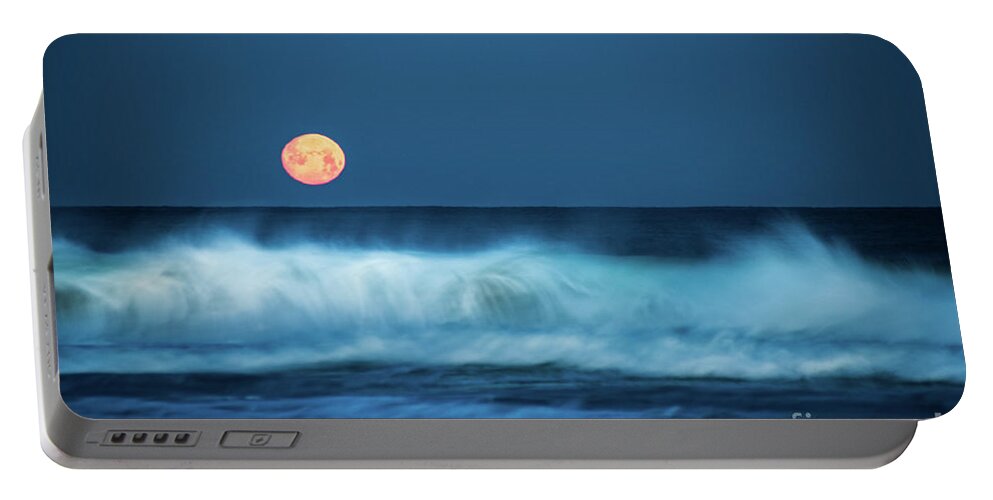 Moon Portable Battery Charger featuring the photograph Red Moon by Hannes Cmarits