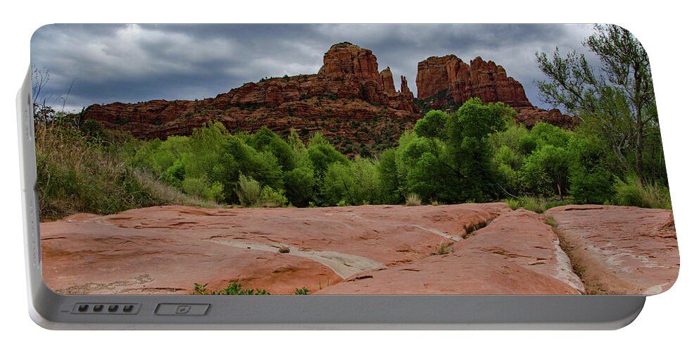 Red Rock State Park Portable Battery Charger featuring the photograph Red Rock Leading Lines by Douglas Wielfaert