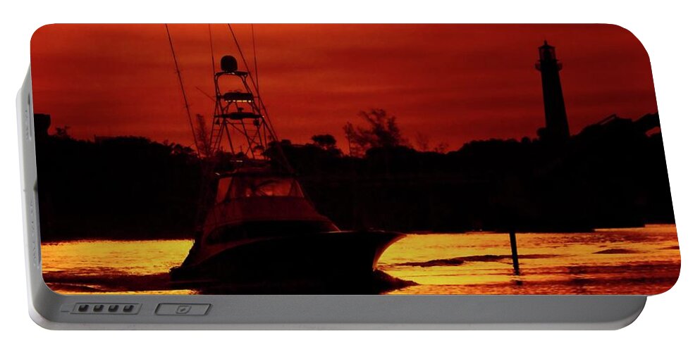 Jupiter Portable Battery Charger featuring the photograph Red Sky by Steve DaPonte