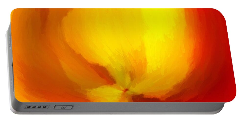 Painting Portable Battery Charger featuring the digital art Red Yellow Abstract by Delynn Addams by Delynn Addams