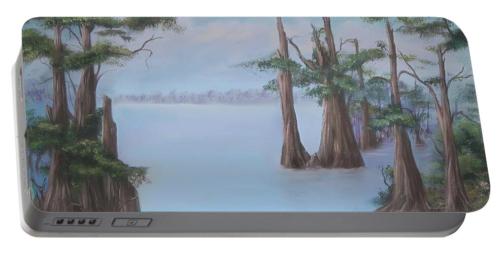 Reelfoot Portable Battery Charger featuring the painting Reelfoot Lake Of Tennessee by Bonnie Willis