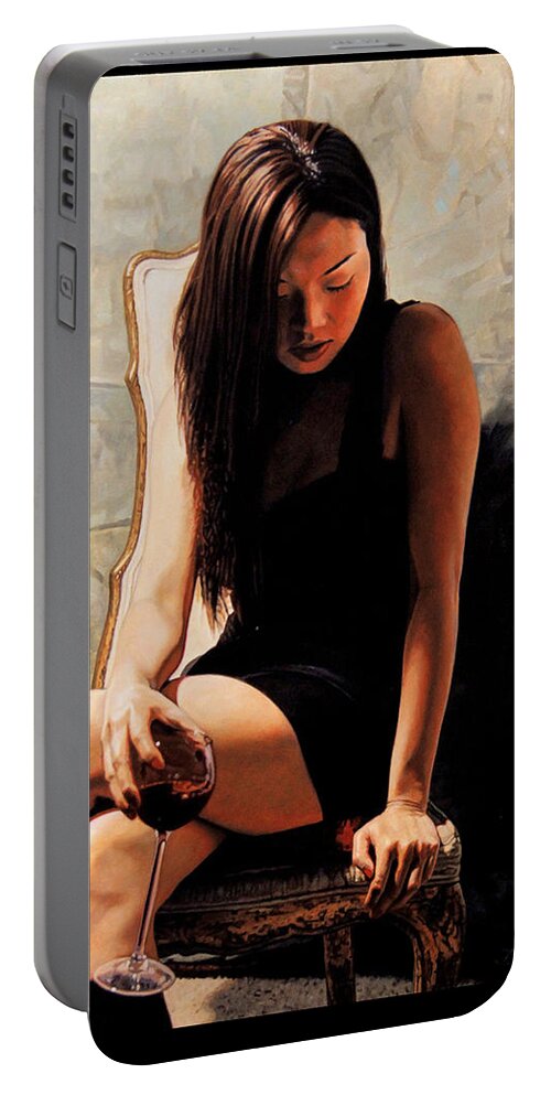 Whelan Art Portable Battery Charger featuring the painting Reflection by Patrick Whelan
