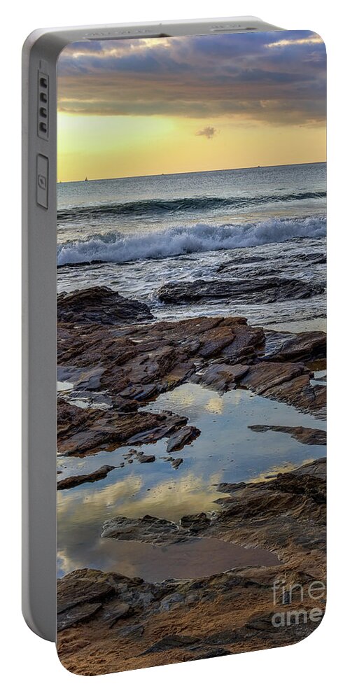 Reflections Portable Battery Charger featuring the photograph Reflections on the Rocks by Eddie Yerkish