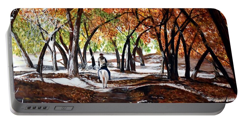 Horse Portable Battery Charger featuring the painting Reins of Serenity by Marilyn McNish