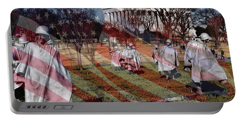 Digital Art Portable Battery Charger featuring the digital art Remember Korean War Veterans by D Hackett