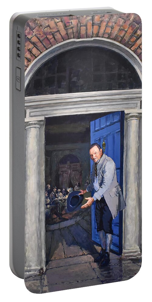 Restaurant Commission Portable Battery Charger featuring the painting Restaurant Commission Job 2 by Ylli Haruni