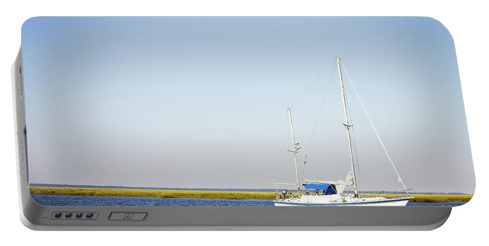 Resting Portable Battery Charger featuring the photograph Resting Sails by Susan Bryant