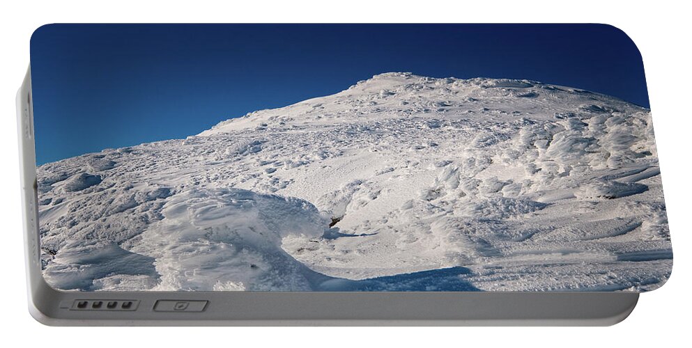 New Hampshire Portable Battery Charger featuring the photograph Rime and Snow, and Mountain Trolls. by Jeff Sinon