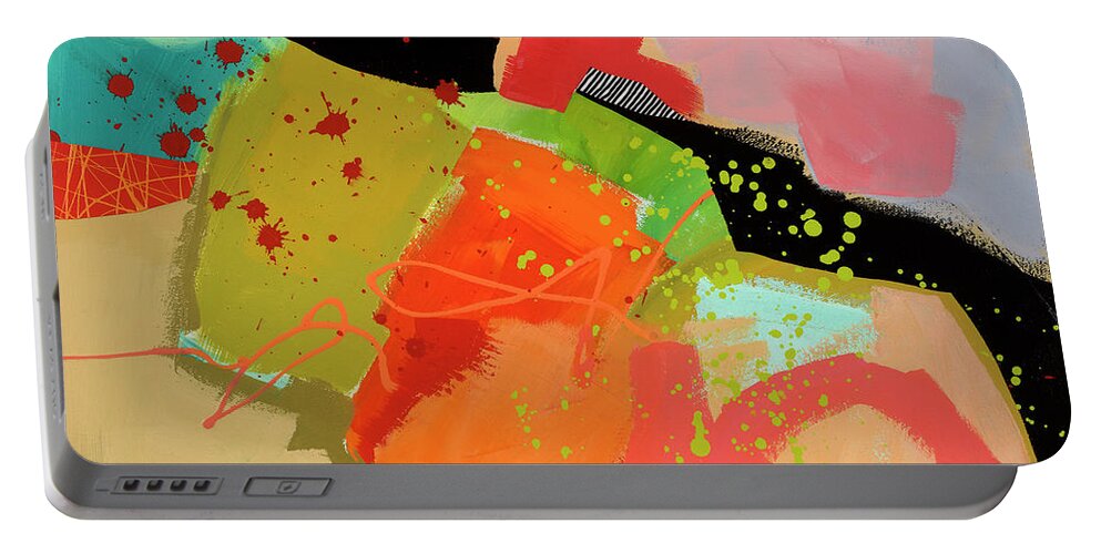 Abstract Art Portable Battery Charger featuring the painting Rising Even Faster by Jane Davies