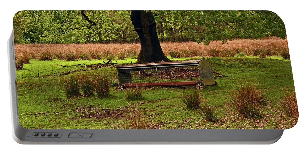Rivington Portable Battery Charger featuring the photograph RIVINGTON. Terraced Gardens. Feeding Trough. by Lachlan Main
