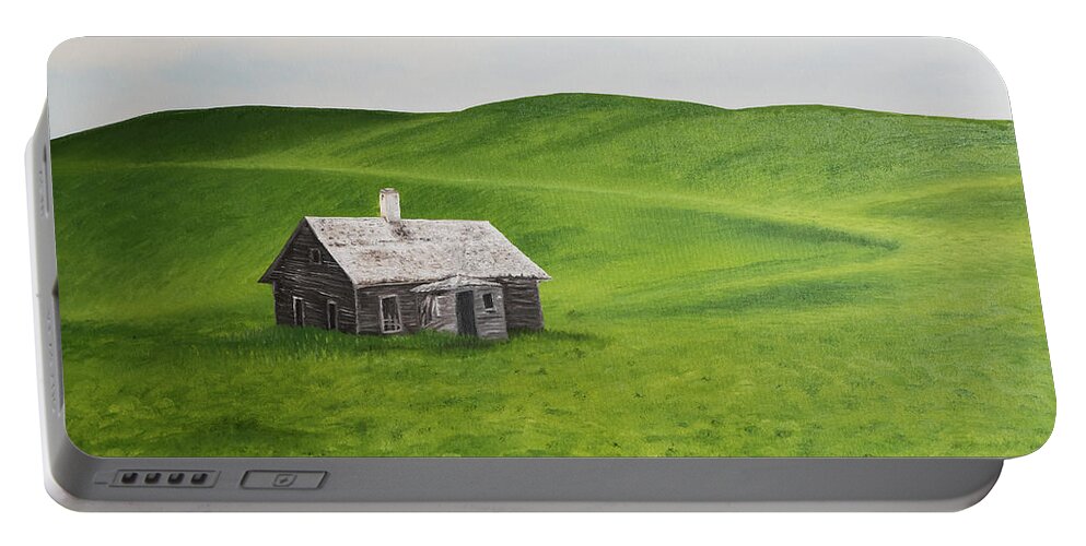 Landscape Portable Battery Charger featuring the painting Roads Forgotten by Gabrielle Munoz