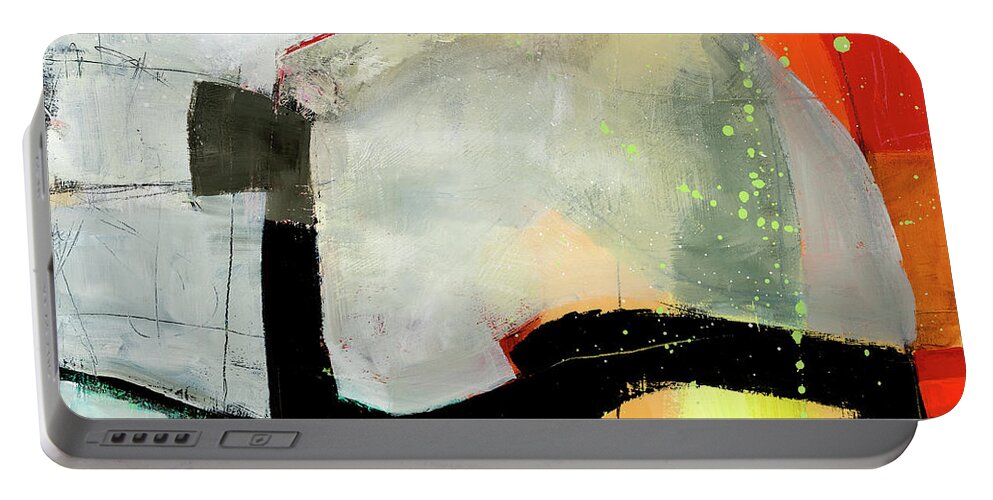 Abstract Art Portable Battery Charger featuring the painting Rock Bottom Rising by Jane Davies