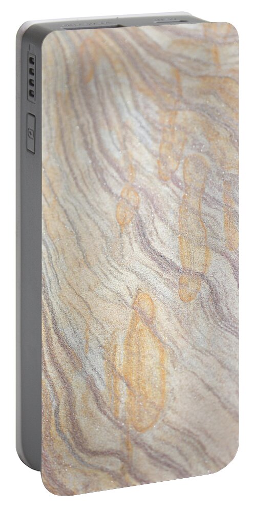 Rock Lines Portable Battery Charger featuring the photograph Rock Lines - Wiggle and Splash by Anita Nicholson