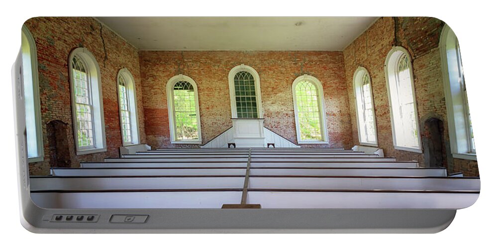 Rodney Presbyterian Church Portable Battery Charger featuring the photograph Rodney Presbyterian Church Interior by Susan Rissi Tregoning