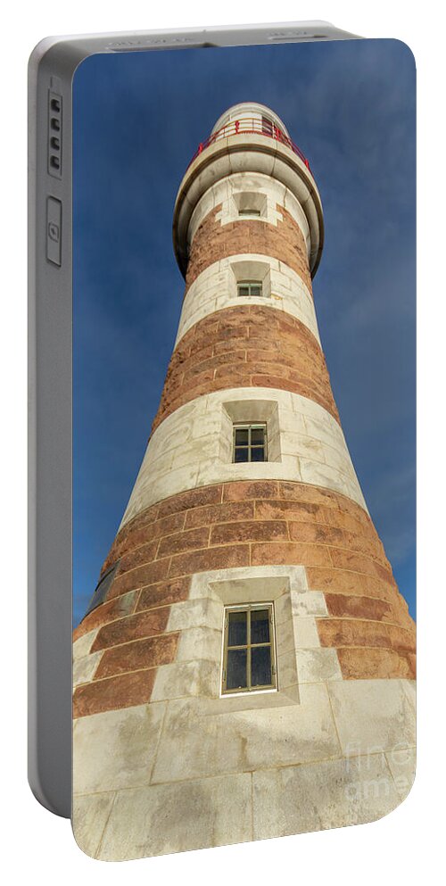 Roker Portable Battery Charger featuring the photograph Roker lighthouse 1 by Steev Stamford