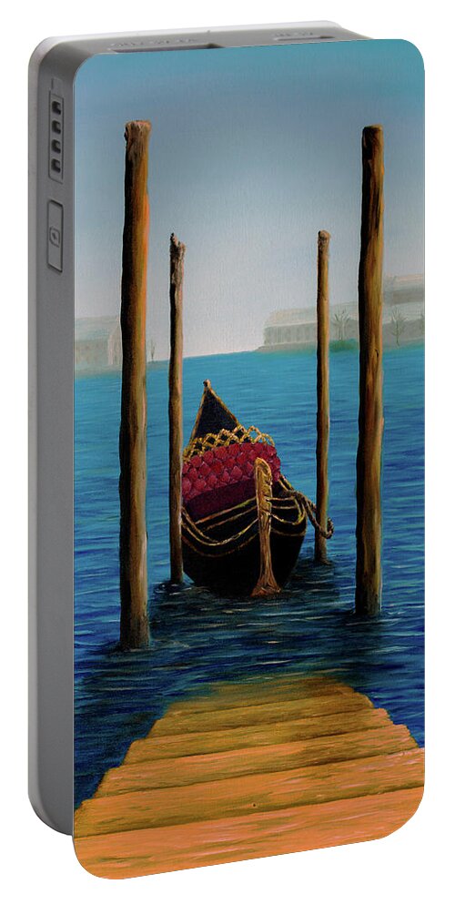 Venice Portable Battery Charger featuring the painting Romantic Solitude by Renee Logan