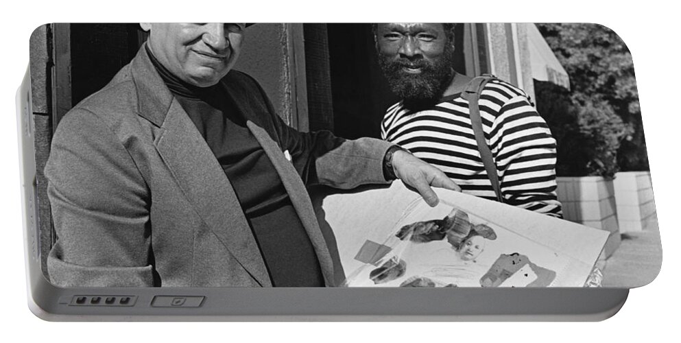 Art Portable Battery Charger featuring the photograph Romare Bearden & Raymond Saunders by Kathy Sloane