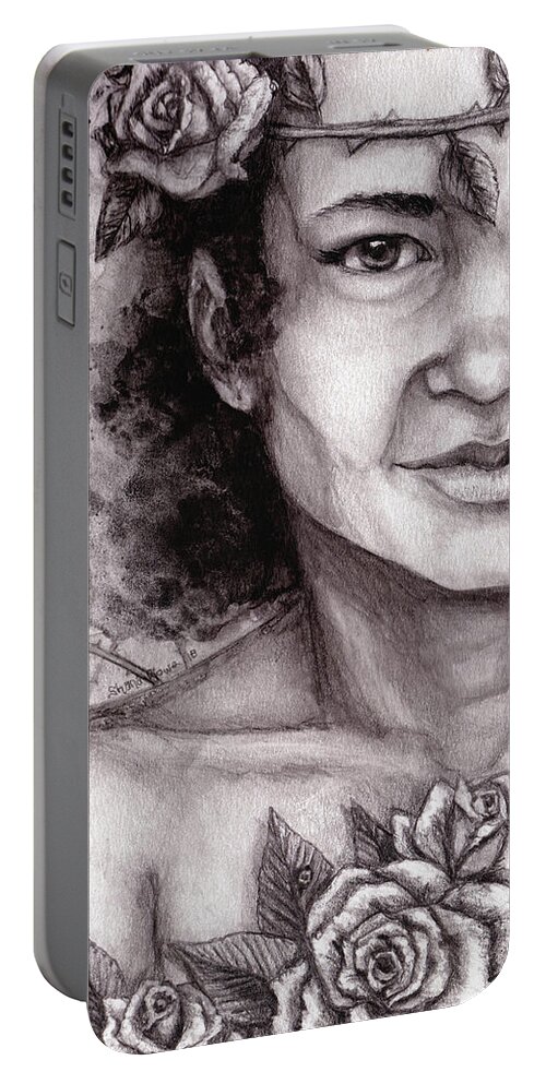 Woman Portable Battery Charger featuring the drawing Rosie by Shana Rowe Jackson