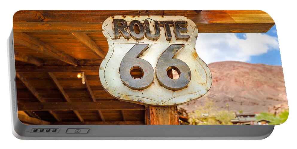 Route 66 Portable Battery Charger featuring the photograph Route 66 in Calico by Benny Marty