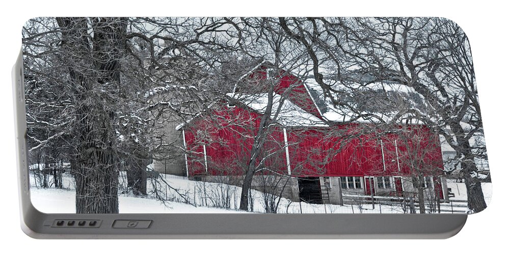 Red Barn Portable Battery Charger featuring the photograph Rural Red Barn by Billy Knight