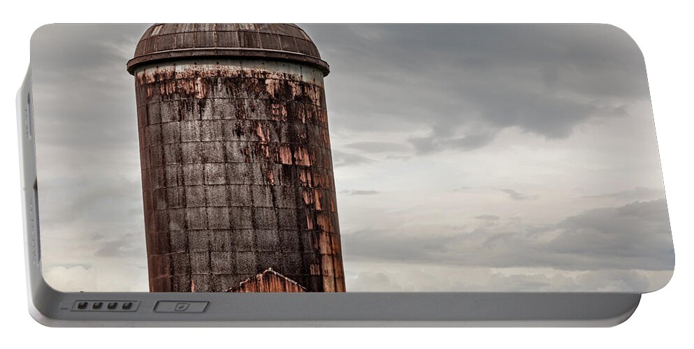 Silo Portable Battery Charger featuring the photograph Rustic Silo by Susan Candelario