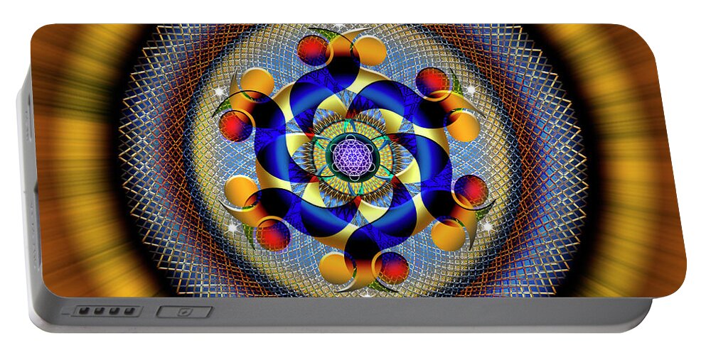 Endre Portable Battery Charger featuring the digital art Sacred Geometry 740 Number 1 by Endre Balogh