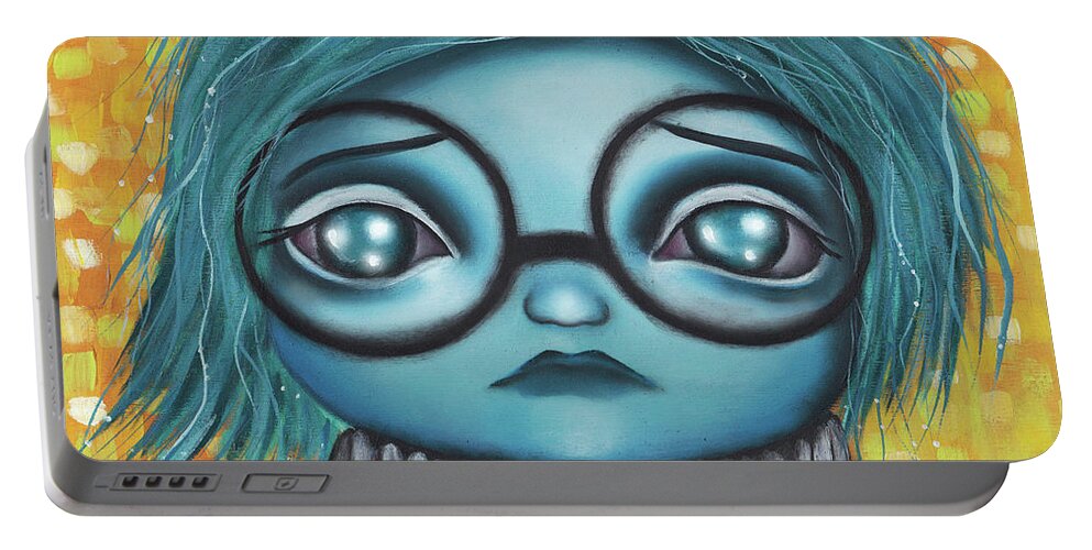 Sadness Portable Battery Charger featuring the painting Sadness by Abril Andrade