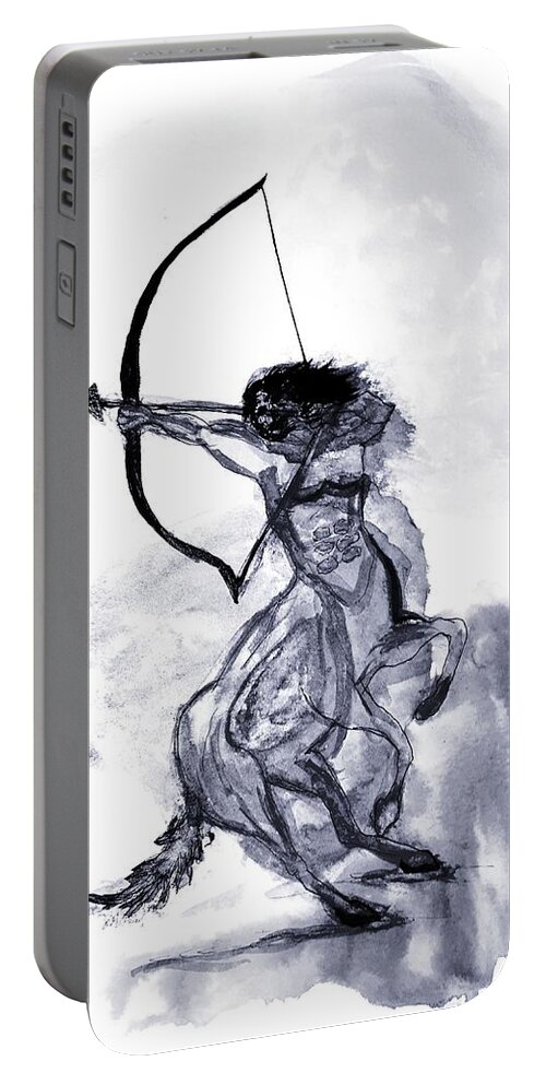 Sagittarius Portable Battery Charger featuring the painting Sagittarius by Abstract Angel Artist Stephen K
