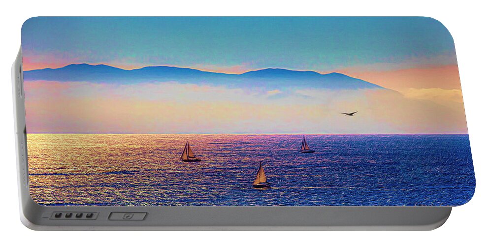 Sky Portable Battery Charger featuring the photograph Sailing ... by Chuck Caramella