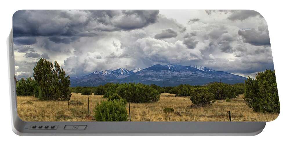 Snow Portable Battery Charger featuring the photograph San Francisco Peaks by Tom Kelly