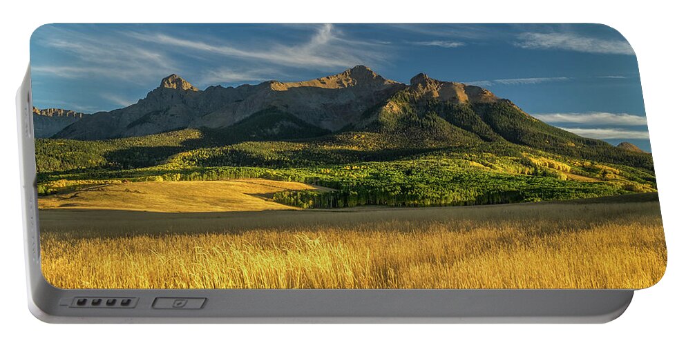 Aspens Portable Battery Charger featuring the photograph San Juan Gold Grass by Johnny Boyd