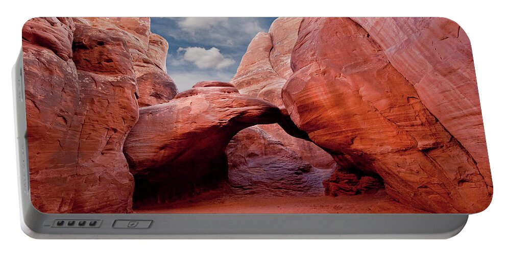 Arch Portable Battery Charger featuring the photograph Sand Dune Arch by Jeff Goulden