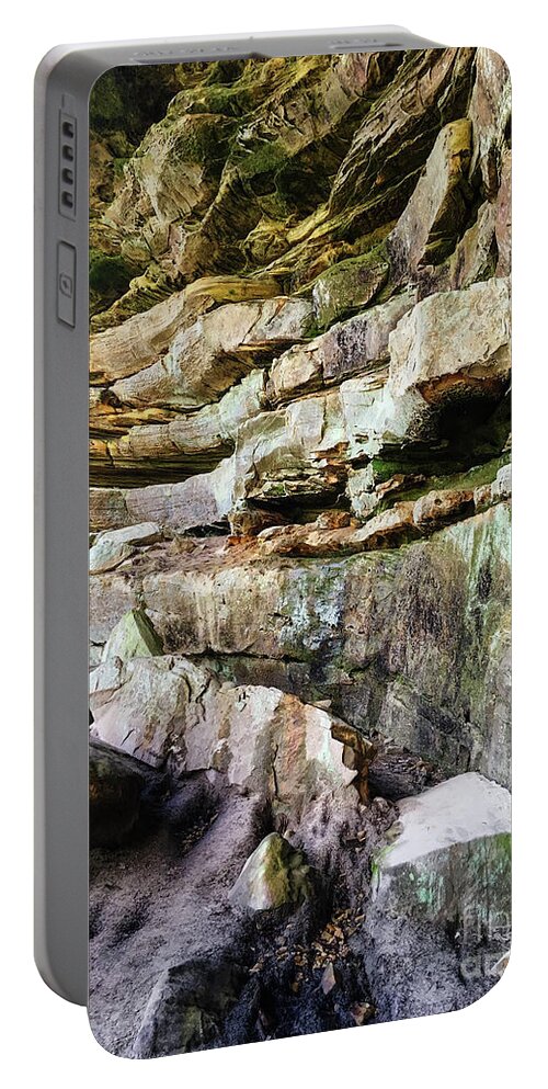 Erosion Portable Battery Charger featuring the photograph Sandstone Layers by Phil Perkins